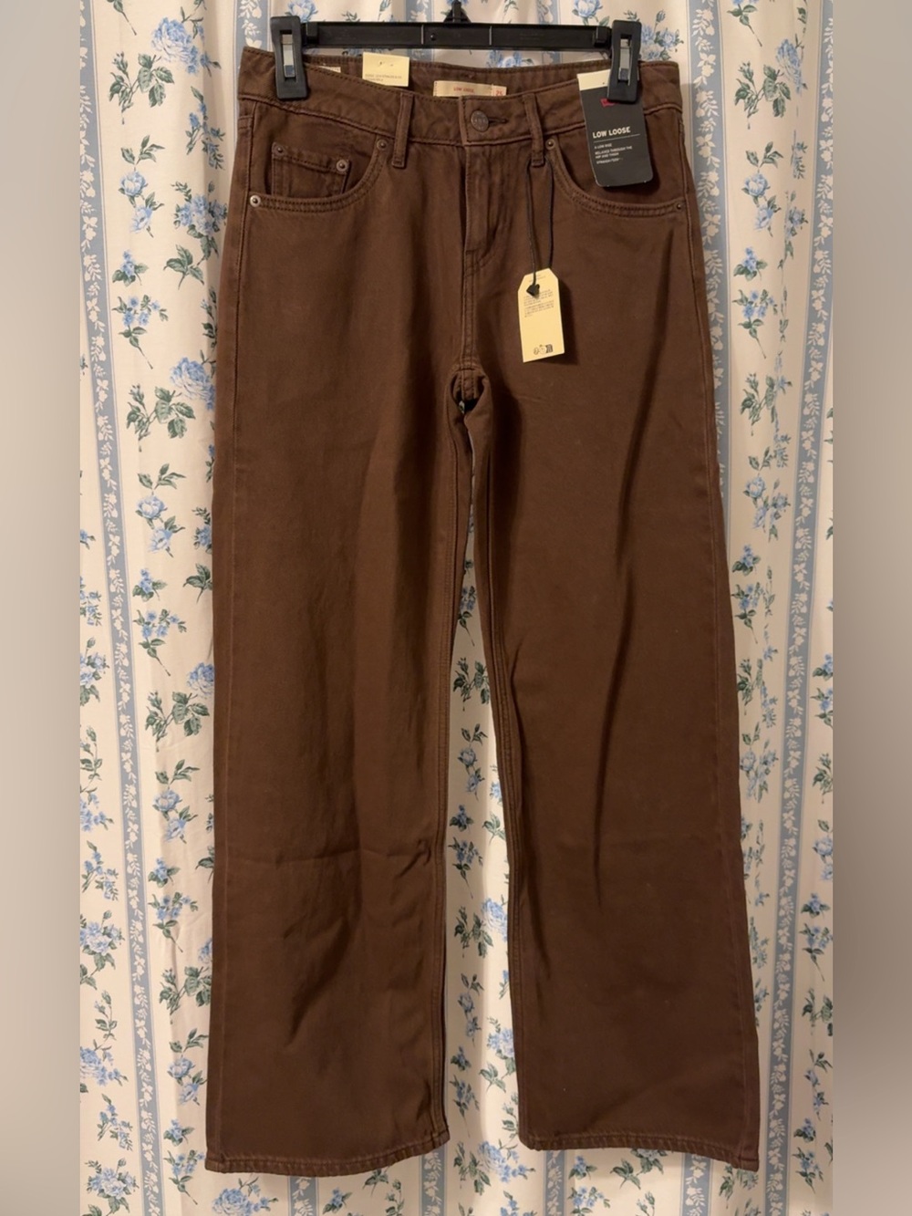 Levi’s Premium Low Loose Women’s Brown Denim Jeans NWT
